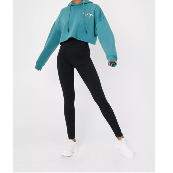 Nastygal Call Rib Even High-Waisted Leggings - Picture 7 of 9